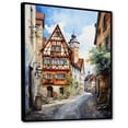 thumbnail image 2 of Designart "Street in Rothenburg, Germany I" Cityscapes Floater Framed Canvas Art Print, 2 of 7