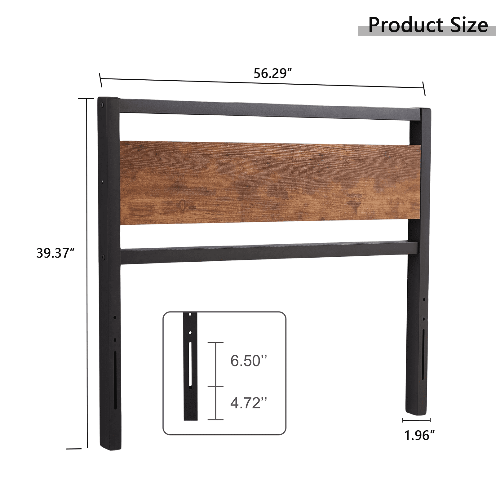 Rustic Full Size Headboard - Classic Country Style Design | Medium-Density Fiberboard Construction | Quick Assembly | 264 Lbs Weight Capacity | Vintage Brown Finish