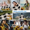 thumbnail image 5 of Sunflower Checkered Cooling Blanket,Lightweight Breathable Summer Throw Blanket with Double Sided Cold Effect,Black Buffalo Plaid Pastoral Flowers Picnic Blankets Bed Sheet for Hot Sleepers 50"x60", 5 of 8