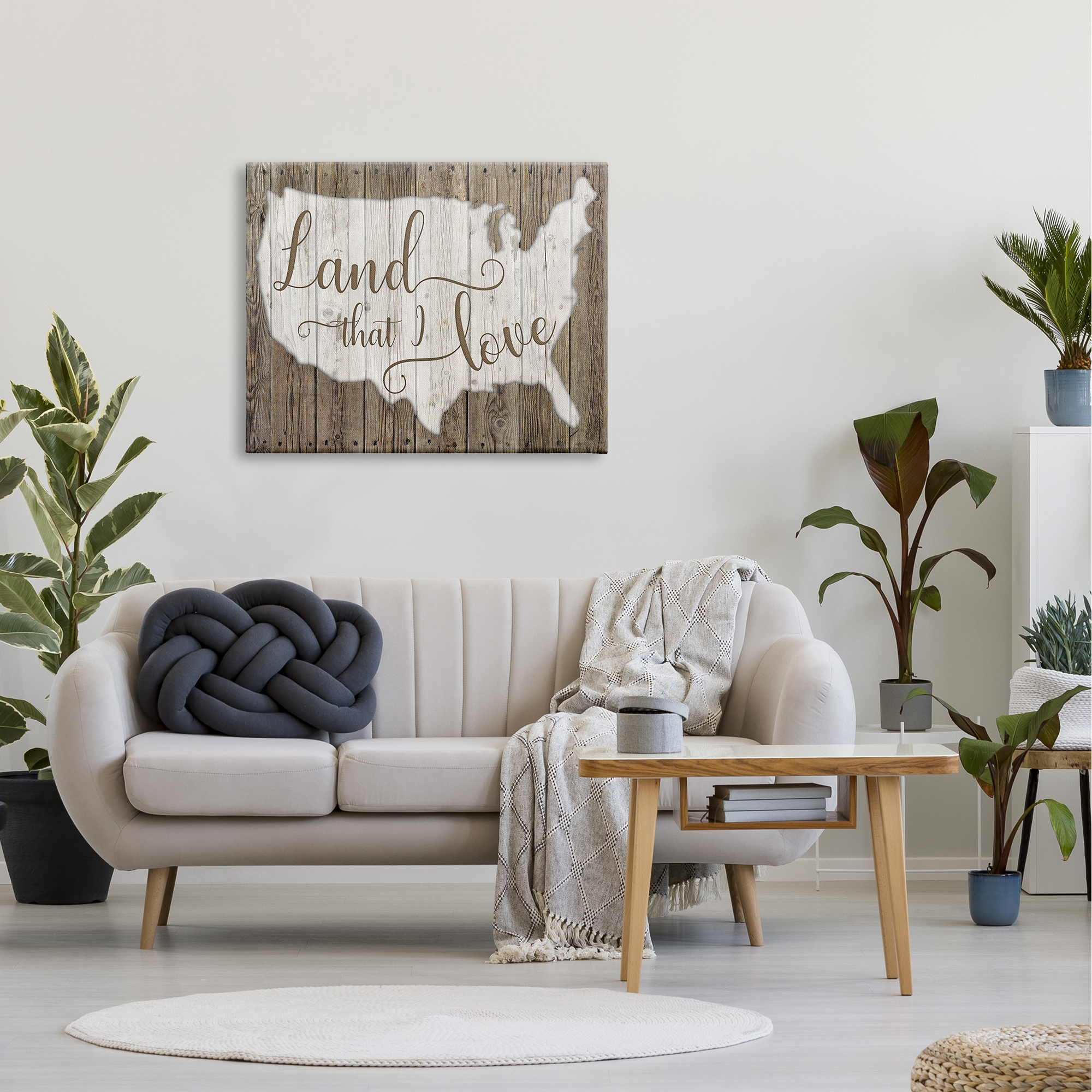 Stupell Industries Land I Love Map Rustic Background,40 x 30, Design by Kelly Donovan
