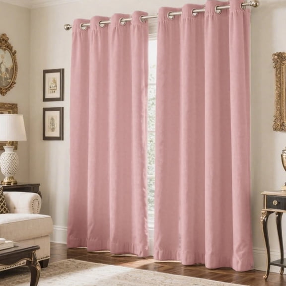 SMILETIME Velvet Curtains with Grommet, Thermal Insulated Super Soft Privacy Noise Reducing Light-Filtering Velvet Curtains for Living Room, 2 Panels