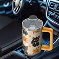 thumbnail image 5 of 30oz Halloween Tumbler with Handle – Pumpkin Ghost Drinkware with Lid and Straw – Gothic Theme Travel Cup – Halloween Gifts Coffee Mug, 5 of 5