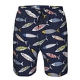 thumbnail image 3 of Fuzoiu Sardine Print Men's Beach Shorts,Men's Swim Trunks,Quick Dry Board Shorts with Pockets,Men's Bathing Suits for Surfing, Running, and Casual Wear-XX-Large, 3 of 6