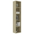 thumbnail image 4 of vidaXL Book Cabinet High Gloss Black 15.7"x11.8"x74.4" Engineered Wood, 4 of 25