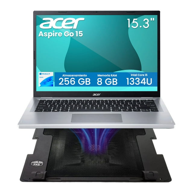 Combo Laptop ACER Aspire Go 15 Intel Core i5 1334U 8GB RAM 256GB SSD 15.6" + Base Enfriadora