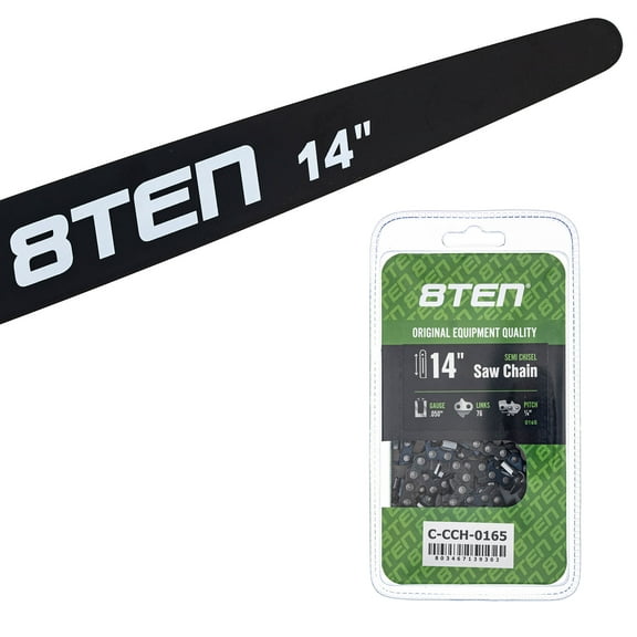 8TEN 14" Chainsaw Bar & 2 Chains .050 1/4 76DL for Oregon MK1010471