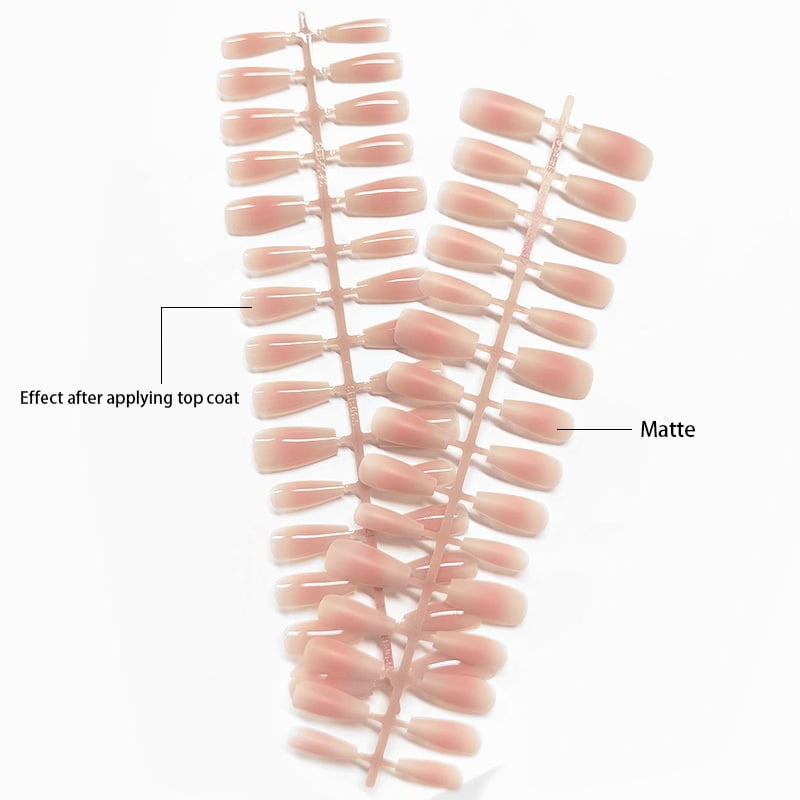30Pcs Geadient Nude Nail Tip Fake Nail Fashion Wearable False Nails Simple Full Cover Press on Nails DIY Manicure Wear Nail Tool