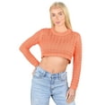 thumbnail image 2 of Socal Look Women's Cotton Crochet Sweater Long Sleeve Summer Casual Pullover Coral, 2X-Large, 2 of 7