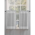 thumbnail image 3 of Gray Geometric Tier Curtains 45 Inches Long, White Greek Key Design Burlap Modern Art Window Treatment Curtain Drapes, Window Half Privacy Curtains for Bedroom Bathroom, 42"x45", 2 Panels, 3 of 7