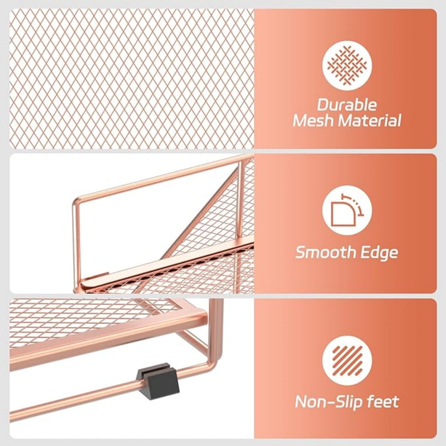 INTIGE Desk Organizer and accessories, 5-Tier Paper Organizer for Desk with Pen Holder and Magazine Holder, Paper Letter Tray for Home, Office