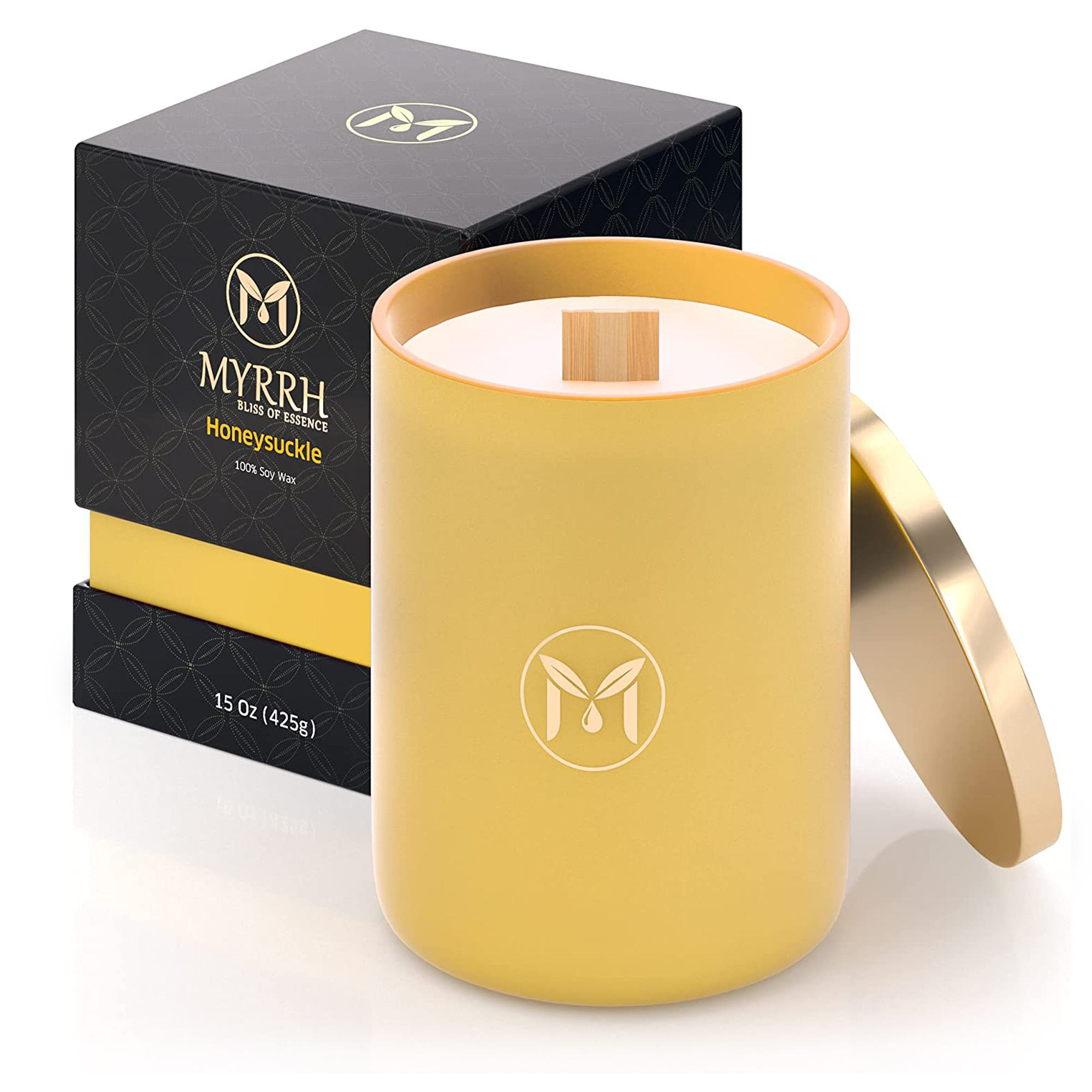 Honeysuckle Scented Candle, 100 Soy Wax, Essential Oil Infused, 7580