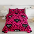 thumbnail image 3 of Manfei Cheetah Leopard Print Twin Comforter Set, Romantic Love Heart Bedding, 2-Piece, 3 of 9