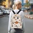 thumbnail image 7 of FORMRS Mini Backpack Purse for Women Quilted Travel Daypack Casual Shoulder Bag, Hand Drawn Pumpkin, 7 of 7