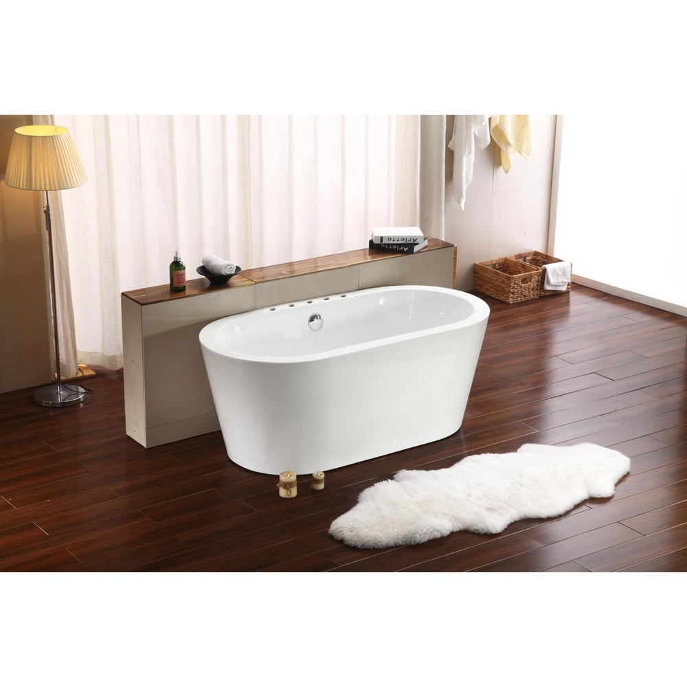 58" Streamline M216058FSWHDM Soaking Freestanding Tub With Internal