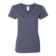 thumbnail image 1 of ¿Algodón grueso para damas Gildan? 5.3 onzas Camiseta con cuello en V S Azul marino jaspeado, 1 of 1