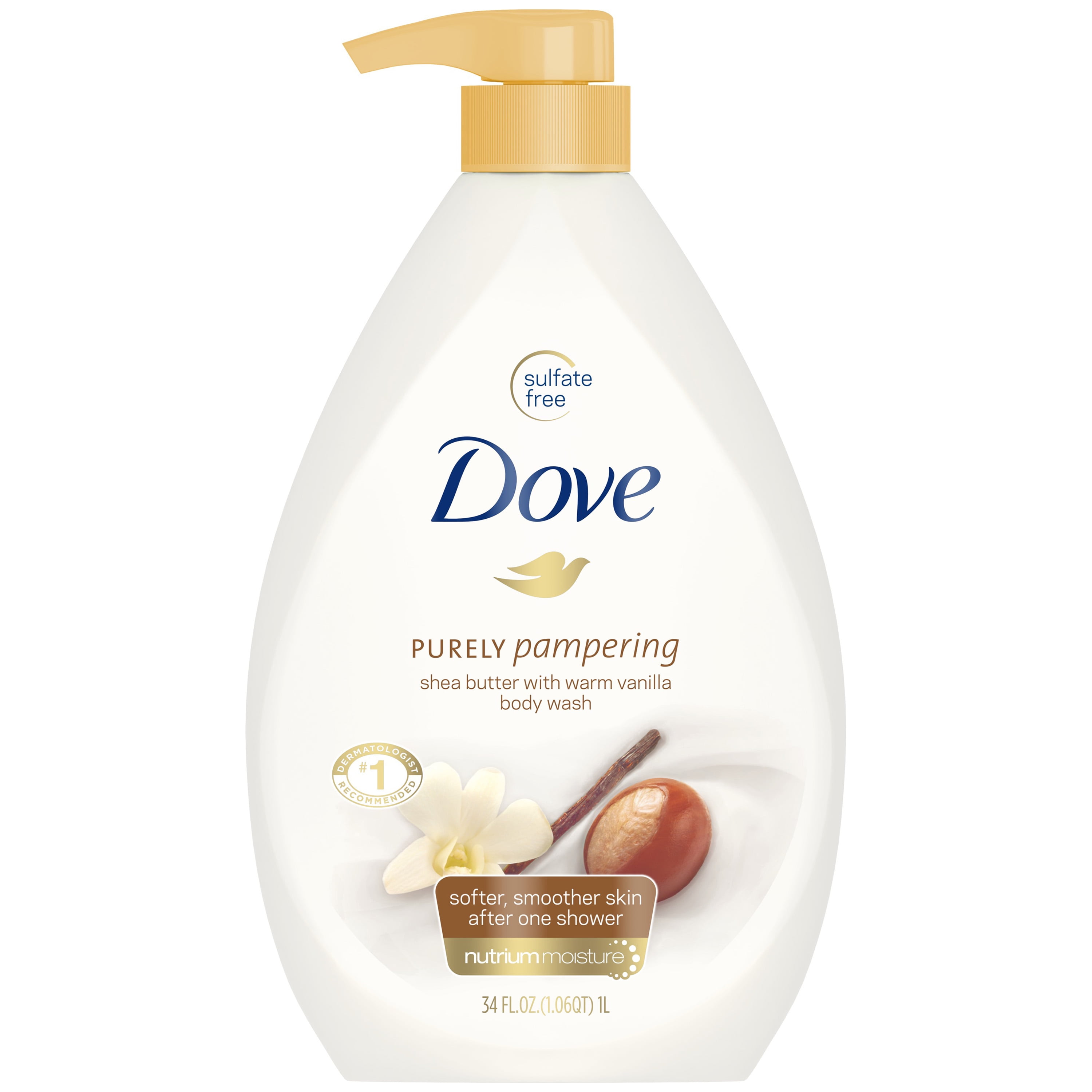 Dove Shea Butter with Warm Vanilla Body Wash Pump 34 oz