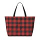 thumbnail image 2 of Easygdp Red Black Plaid Bolsa de Viaje de Playa de Gran Capacidad, Bolsa Tote Perfecta para la Playa, Escapadas de Fin de Semana y Viajes, 2 of 7