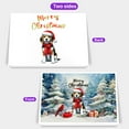 thumbnail image 2 of Merry Christmas Beagle Enjoys Woofmas Winter Xmas Holiday 7x5in Folded Greeting Card Beagles Dog Lover Gifts Idea Single Note Card with Envelope - 02022, 2 of 5