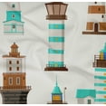 thumbnail image 5 of oneOone Cotton Poplin Twill Turquoise Blue Fabric Sea Lighthouse Dress Material Fabric Print Fabric By The Yard 56 Inch Wide, 5 of 6