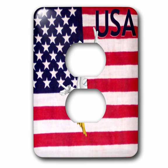 3dRose, Patriotic Toon Duck, 2 plug outlet cover
