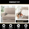 thumbnail image 4 of Cushion Sofa Cover for T Cushion Sofa (Medium, Sand), 4 of 7