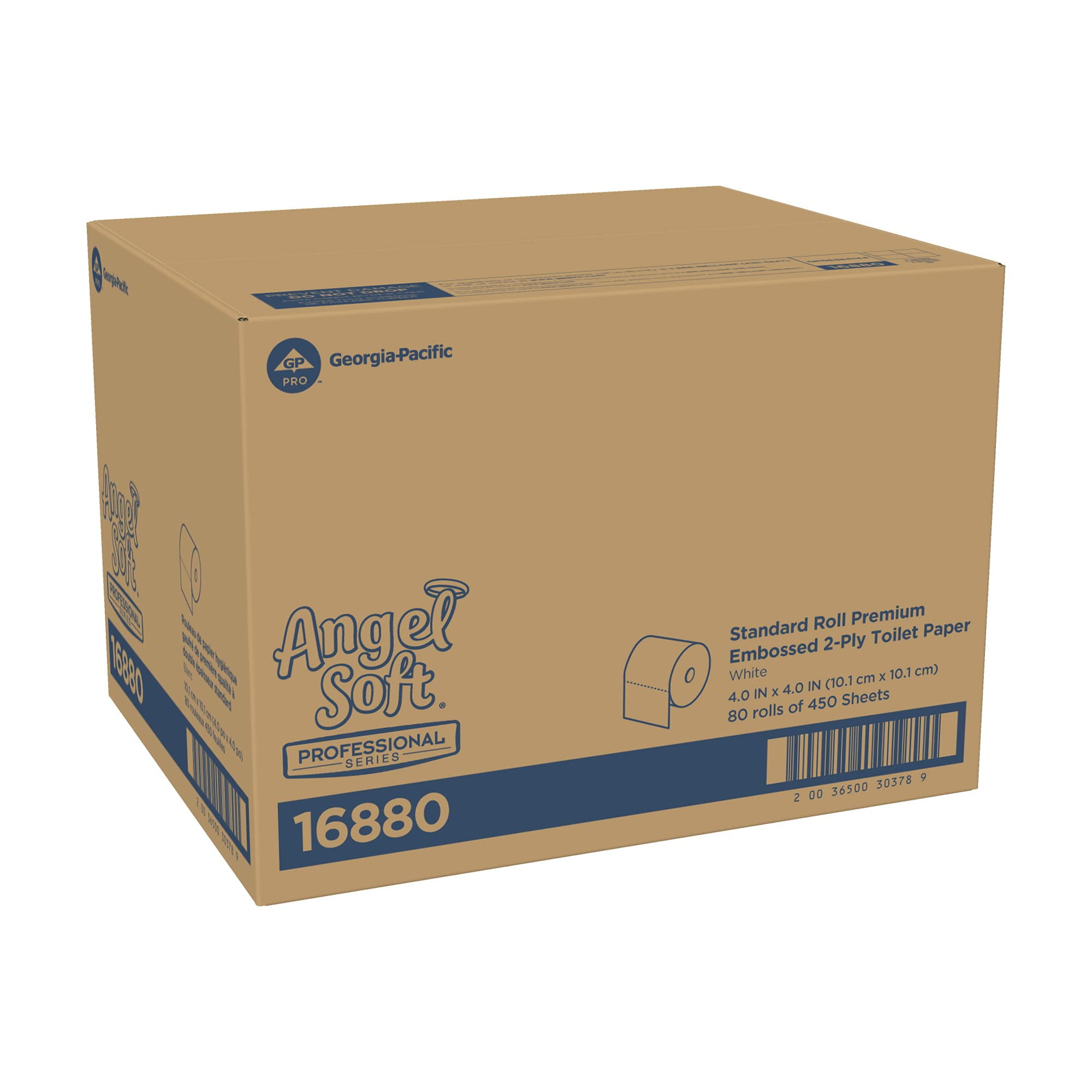 Angel Soft Toilet Paper, Bulk Case of 80 Standard Rolls, 450 Sheets Per Roll, Individually Wrapped, 2 Ply Soft And Strong Toilet Tissue,16880