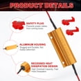 thumbnail image 3 of Uxcell 100W 5K Ohm Resistencias de Carga de Aluminio Reemplazo Automotriz con Clips de Cable Rápido para Arreglar Luz de Señal LED Parpadeante Bombilla LED Dorada 2pcs, 3 of 6