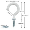 thumbnail image 2 of 30pcs Cup Hooks 1 Inch Vinyl Coated Screw-in Ceiling Wall Thread Hooks Great for Indoor Outdoor Hanger White, 2 of 7