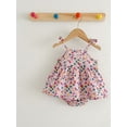 thumbnail image 4 of Newborn Baby Girl Floral Shorts Set Kids Sleeveless Ruffle Dress Tops+Shorts Bottoms 2Pcs Summer Outfits Clothes, 4 of 8