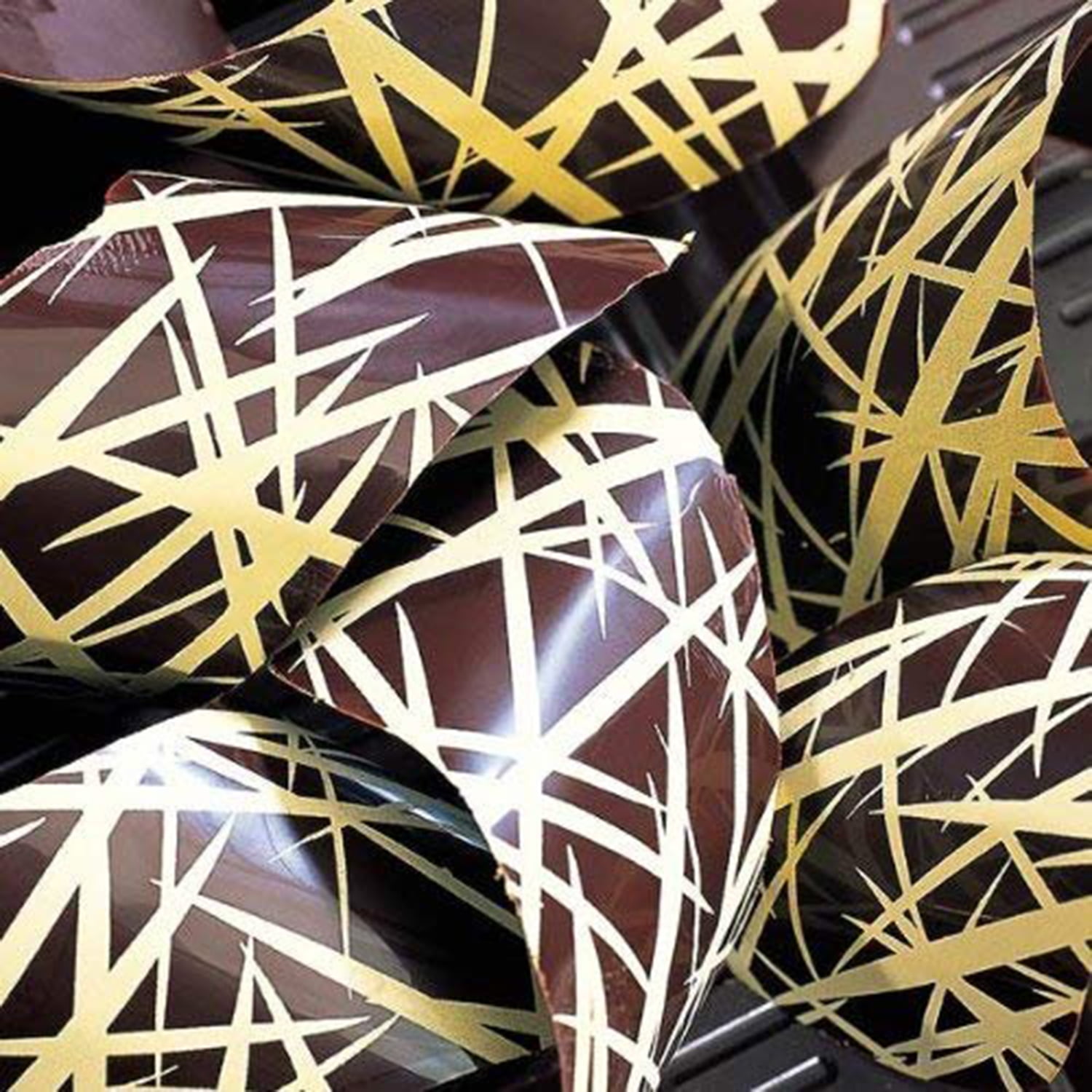 Chocolate Transfer Sheet: Gold Spirals, 17 Sheets