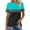 Green, variant on asdoklhq T Shirts for Women Trendy Women's Casual Fashion Striped Printed T-shirt Round Neck Short Sleeve Green 3X