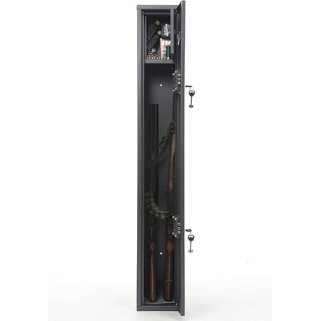 SK New Interiors Buffalo 1325 Gun Rifle Shotgun Metal Security Cabinet Safe Storage Case Rack with Separate Lock Box for Handguns Ammo