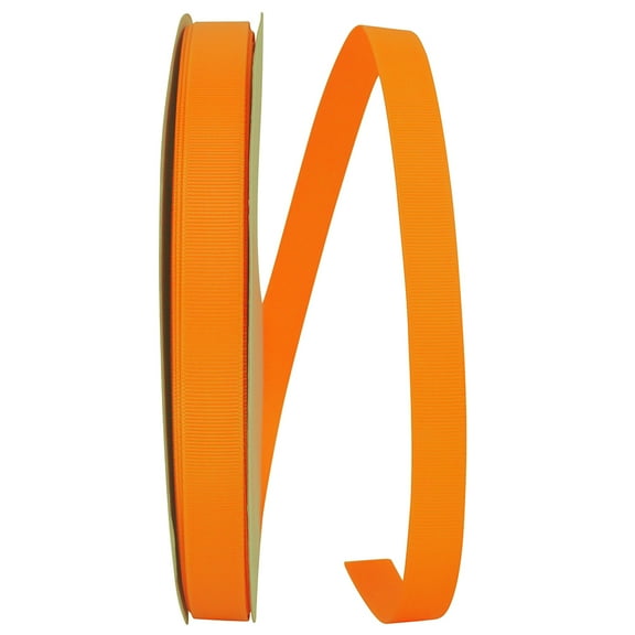 JAM Paper All Occasion Tangerine Orange Polyester Grosgrain Ribbon, 3600 x 0.62