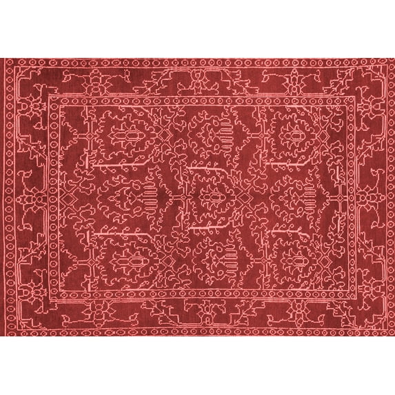 Ahgly Company Machine Washable Indoor Rectangle Oriental Red Modern Area Rugs, 5' x 7'