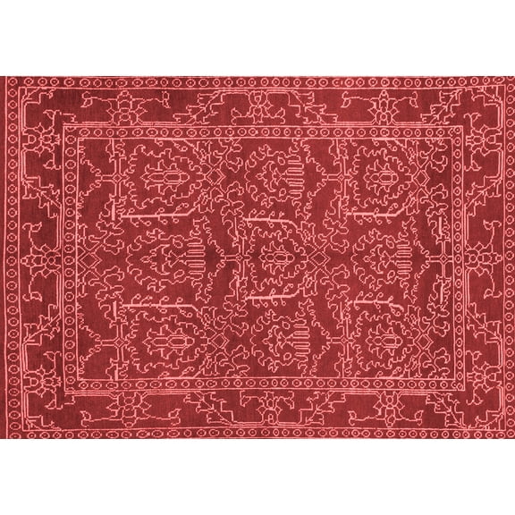 Ahgly Company Machine Washable Indoor Rectangle Oriental Red Modern Area Rugs, 4' x 6'