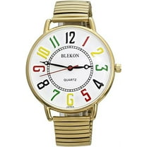 Blekon Original Women Wrist Watch â€“ Super Large 43mm White face Stainless Steel Stretch Band Watch Sturdy Stylish and Durable with Analog Display