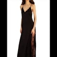 thumbnail image 1 of Vestido Informal Sin Mangas con Escote en V y Tirantes para Mujer, Camisón de Satén, Ropa de Casa. Negro L, 1 of 10