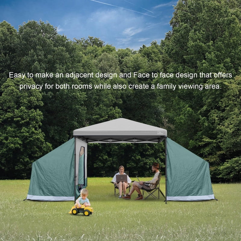 KAMPKEEPER Side Tent,Camping Tent for 10' x 10' Pop Up Canopy, Easy Set Up Gazebo,Compatible with 10' Wide Canopy Tents