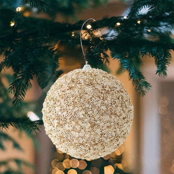 15cm/20cm Champagne Gift Box Decor - Glitter Christmas Ornament Set, Luxury Holiday Centerpiece & Tree Pendant (Gold Glam Collection)