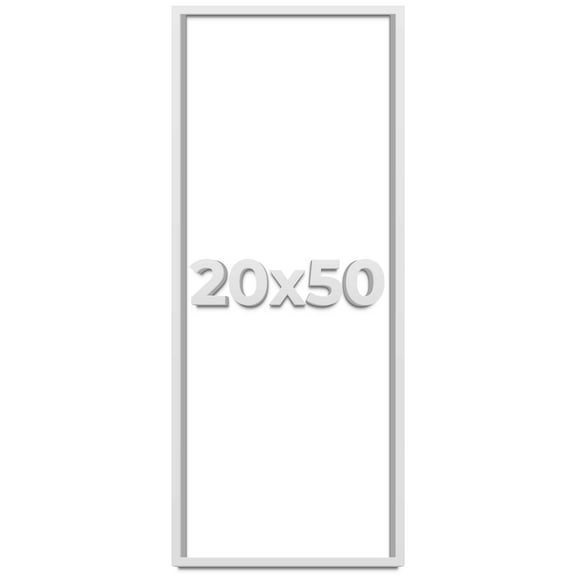 20x50 Shadow Box Frame White | 1 Inches Deep Real Wood Contemporary Shadowbox Display Frame | UV