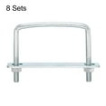 thumbnail image 3 of Uxcell Square U-Bolts, 8 Sets 92mm Inner Width 80mm Length M8 with Nuts and Plates, 3 of 5