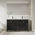 thumbnail image 2 of Modern 60 Inch Bathroom Vanity with Sink Combo, Undermount Double Sink, Black, 2 of 6