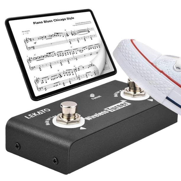 Pedal Inalámbrico LEKATO Negro para Tablet y Teléfono (Android e iOS 13.4+)
