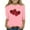 Pink, variant on Bpmpbo Girls' 3/4 Sleeve Valentine T-Shirt Heart Print Round Neck Pullover Casual Top for Big Kids
