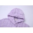 thumbnail image 4 of Kids Hooded Fleece Robe Plush Bubble Flannel Bathrobe Soft Warm Lightweight Bathrobe with Belt & Pockets for Boys Girls 4-15 Years, 4 of 8