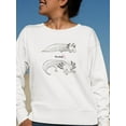 thumbnail image 2 of Outline Mexican Axolotl Sweatshirt Women -Image by Shutterstock, Female x-Large, 2 of 4