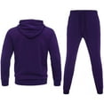 thumbnail image 2 of AKsit Men's Sweatsuit 2 Piece Hoodie Tracksuit Set Jogging Suits Outfit Everyday Casual Wear Fashion Activewear Zip Warm Tracksuit Sports Set Purple L, 2 of 5
