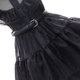 thumbnail image 3 of Vestido negro fruncido para baile de graduación para adolescentes y niñas, traje de Cosplay para niños grandes, disfraz familiar de Halloween Addams, Túnica gótica, 3 of 4