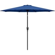 CoSoTower 9ft Outdoor Market Table Patio Umbrella with Button Tilt, Crank and 8 Sturdy Ribs for Garden, Blue