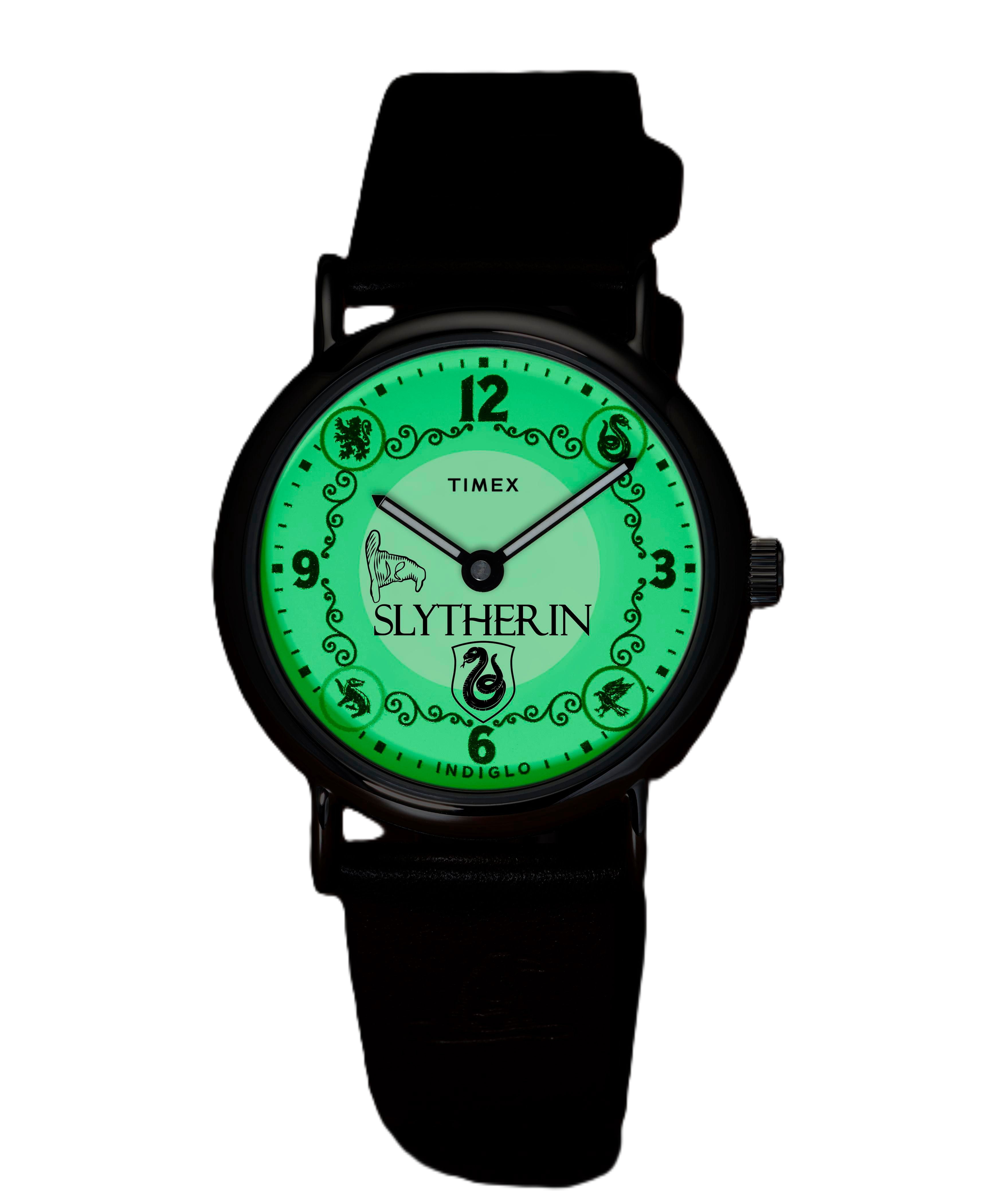 Timex Unisex Harry Potter x Weekender Slytherin House 38mm Watch - Brown Two- Piece Cream Dial Silver-Tone Case